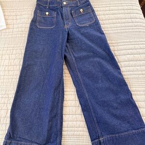 H and M Wide-Leg Blue Jeans
